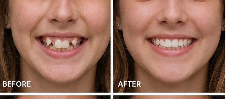 Crowding & Gap Correction before and after braces