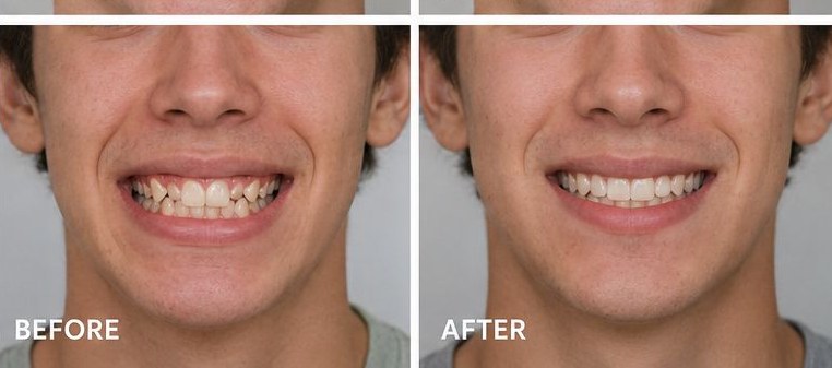 Bite & Alignment Result before and after braces
